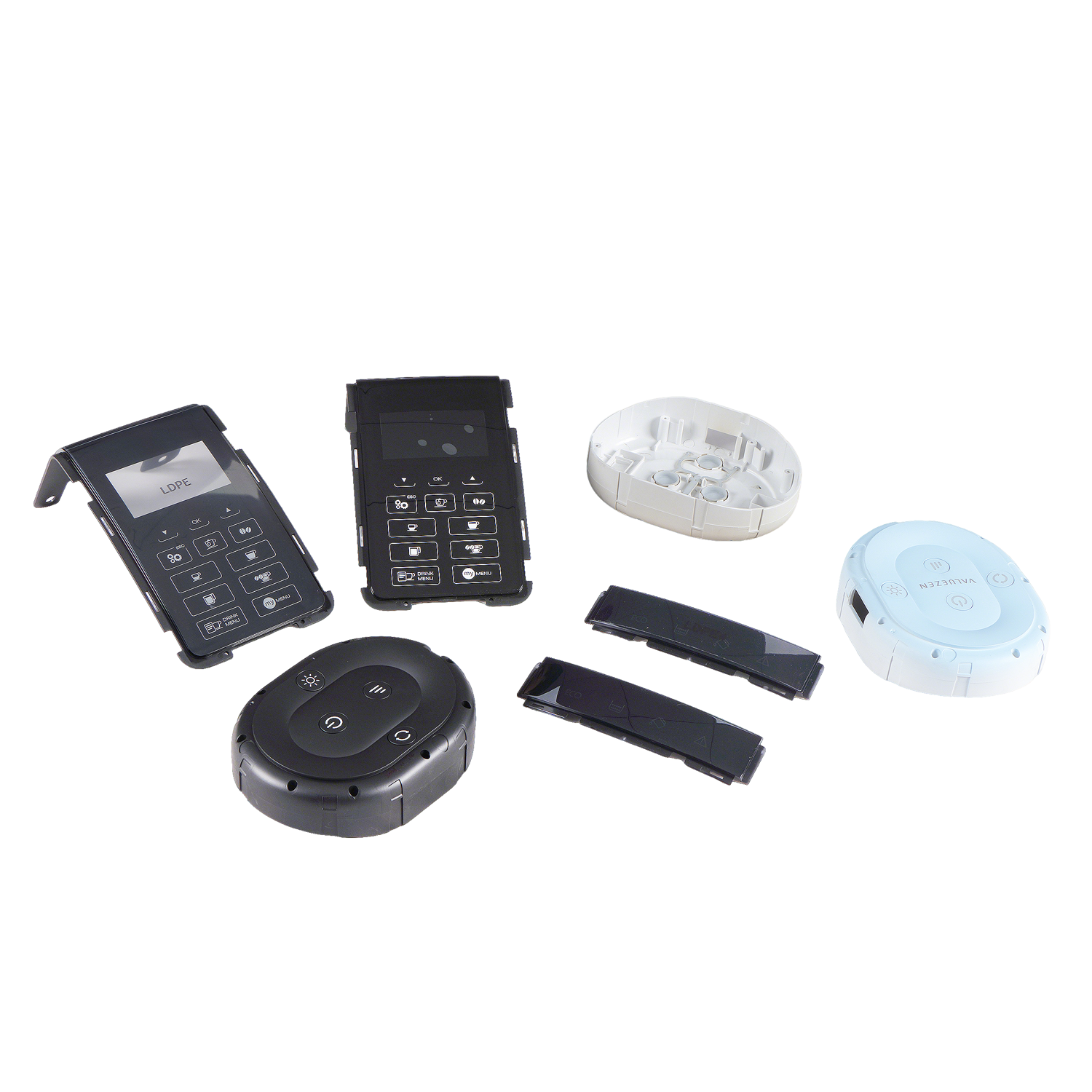 Injection Molding, Spray Painting, and Laser Engraving